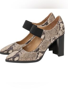 Linea Paolo Sanae Column Heel Elastic Strap Pumps 8.5